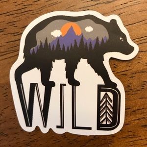 Wild Bear with Mountain Laptop or Tablet Sticker